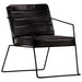 Fauteuil echt leer zwart