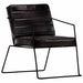 Fauteuil echt leer zwart