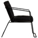 Fauteuil echt leer zwart