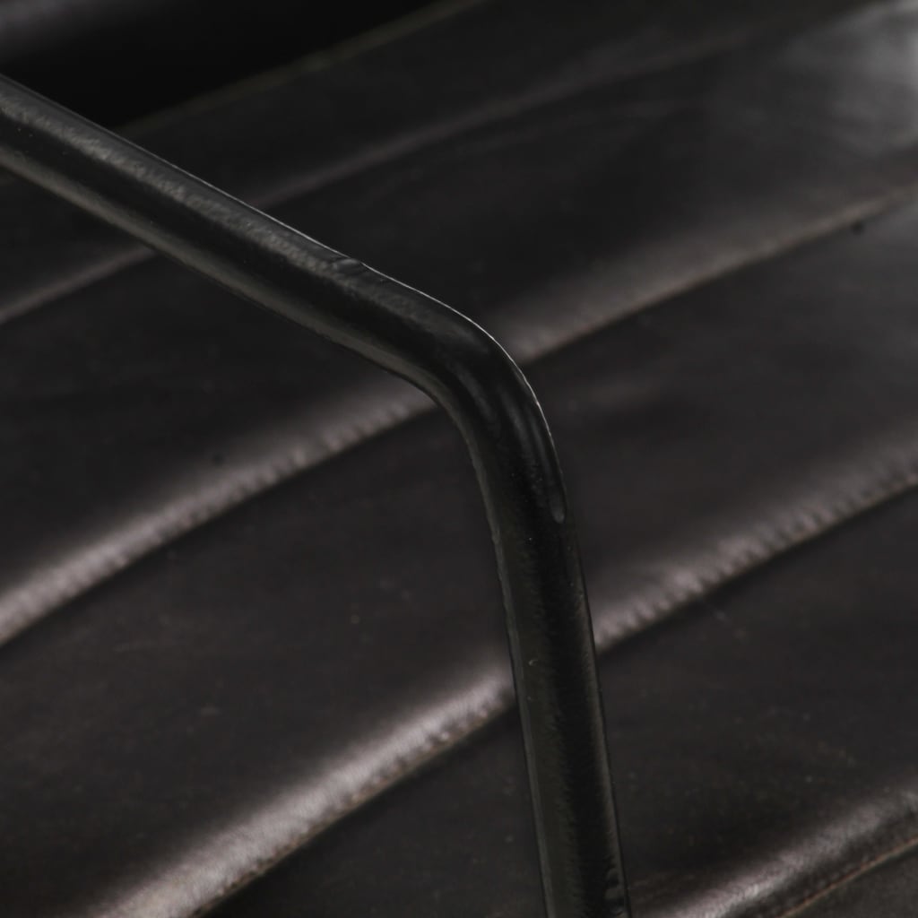 Fauteuil echt leer zwart