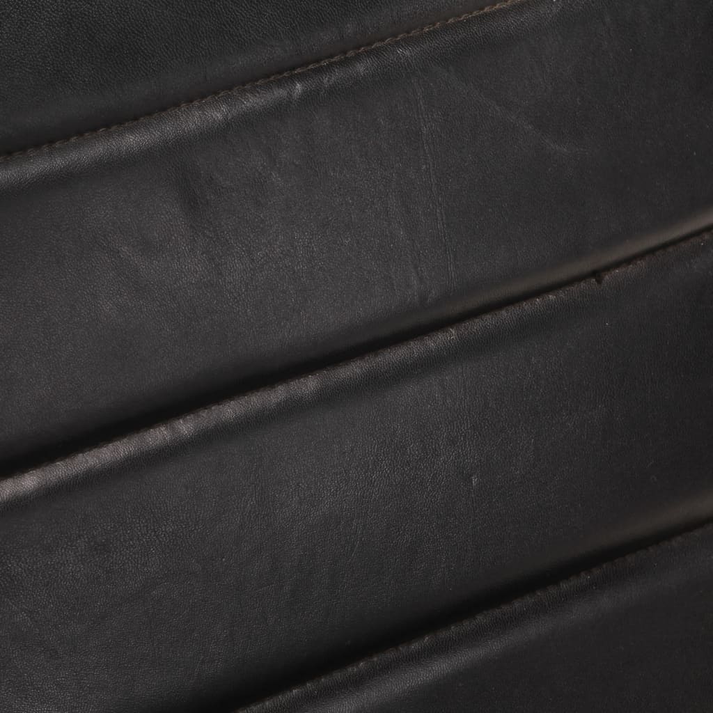 Fauteuil echt leer zwart