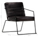 Fauteuil echt leer zwart