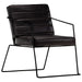 Fauteuil echt leer zwart