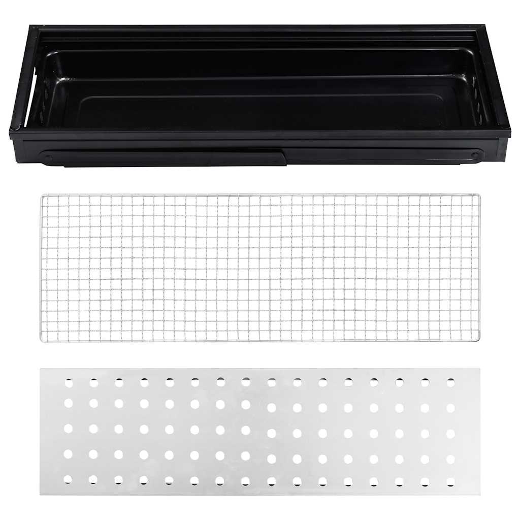 Campingbarbecue draagbaar 60x22,5x33 cm roestvrij