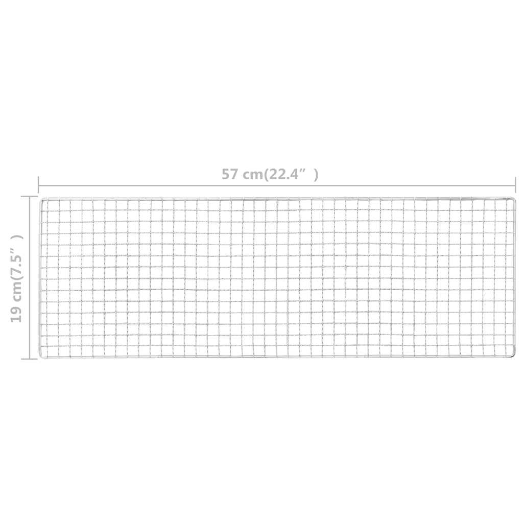 Campingbarbecue draagbaar 60x22,5x33 cm roestvrij