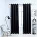Gordijn verduisterend met metalen ringen 2 st 140x175 cm zwart