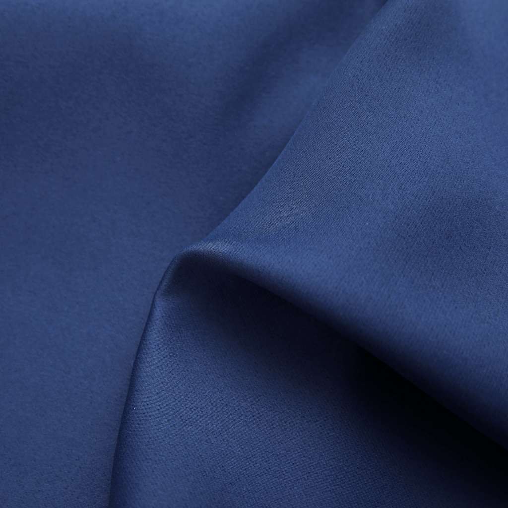 Gordijn verduisterend met metalen ringen 2 st 140x225 cm blauw