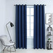 Gordijn verduisterend met metalen ringen 2 st 140x225 cm blauw