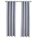 Gordijn verduisterend met metalen ringen 2 st 140x175 cm grijs