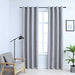 Gordijn verduisterend met metalen ringen 2 st 140x175 cm grijs