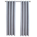 Gordijn verduisterend met metalen ringen 2 st 140x225 cm grijs