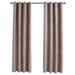Gordijn verduisterend met metalen ringen 2 st 140x175 cm taupe