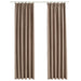 Gordijnen verduisterend met haken 2 st 140x175 cm taupe