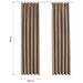 Gordijnen verduisterend met haken 2 st 140x175 cm taupe