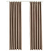Gordijnen verduisterend met haken 2 st 140x225 cm taupe