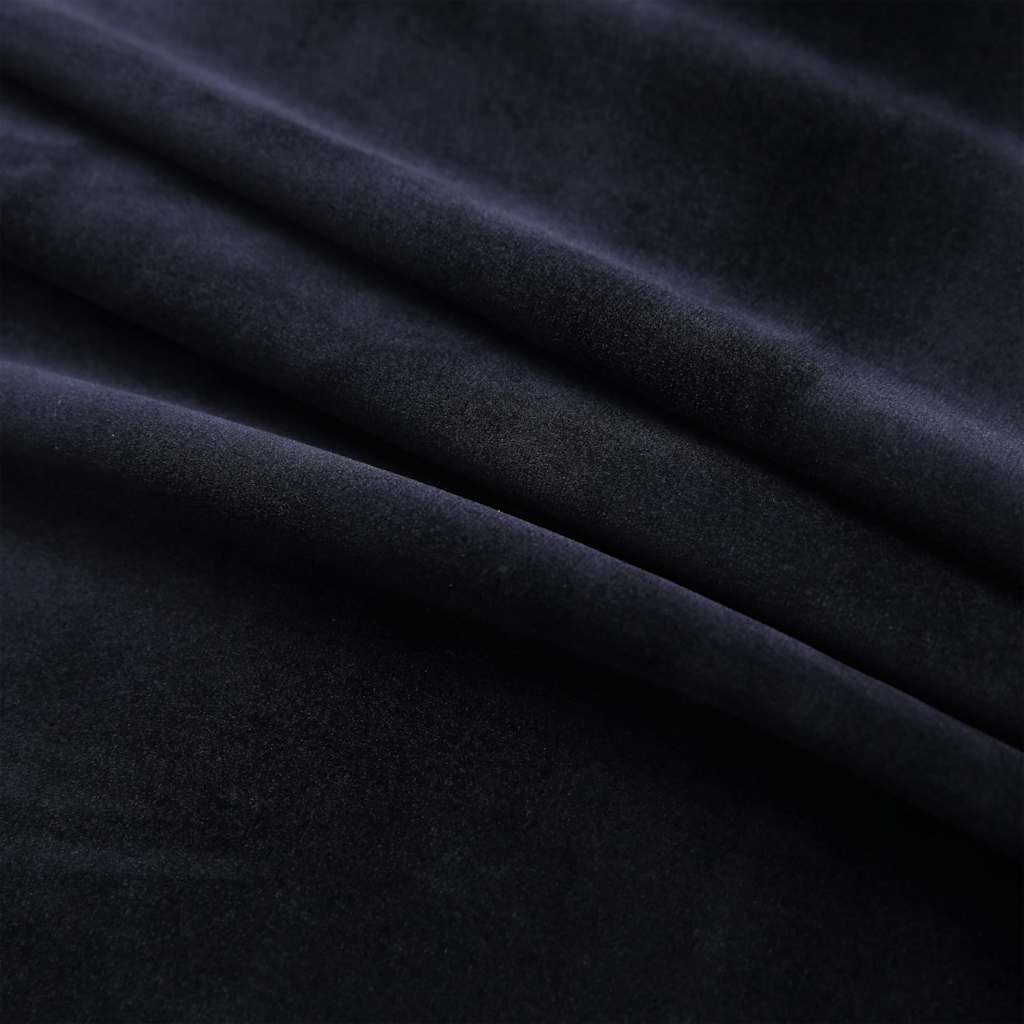 Gordijn verduisterend met ringen 2 st 140x175 cm fluweel zwart