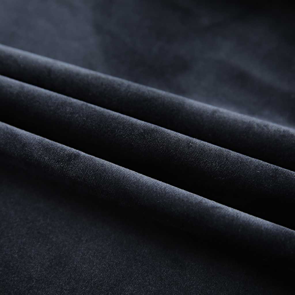 Gordijnen verduisterend 2 st met haken 140x175 cm fluweel zwart