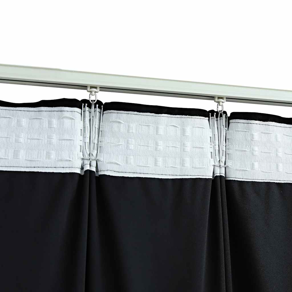 Gordijnen verduisterend 2 st met haken 140x225 cm fluweel zwart