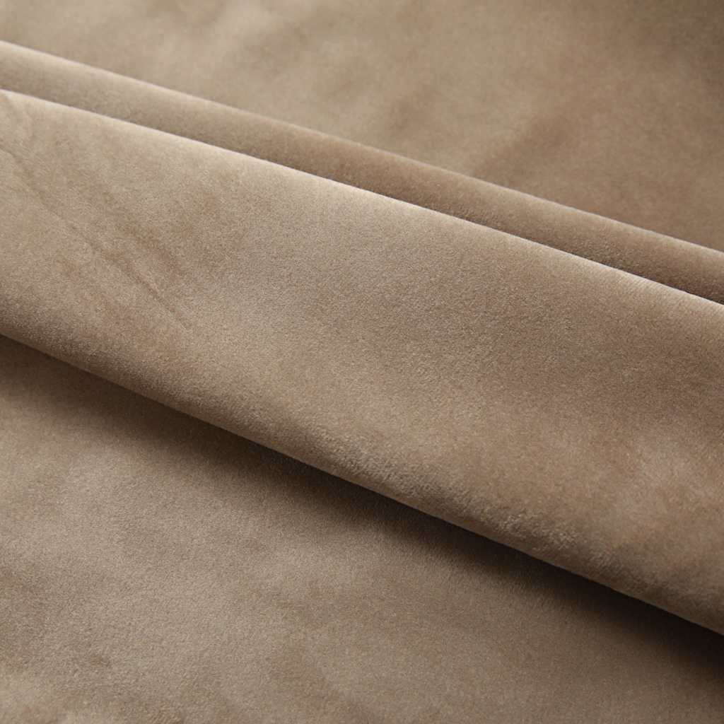 Gordijnen verduisterend 2 st met haken 140x175 cm fluweel beige