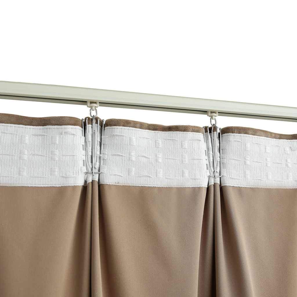 Gordijnen verduisterend 2 st met haken 140x225 cm fluweel beige