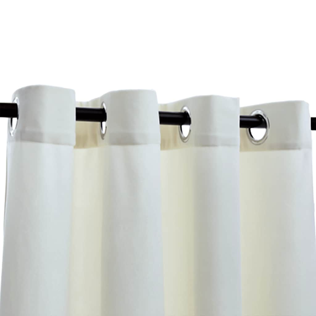 Gordijn verduisterend met ringen 2 st 140x175 cm fluweel crème