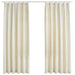Gordijnen verduisterend 2 st met haken 140x175 cm fluweel crème