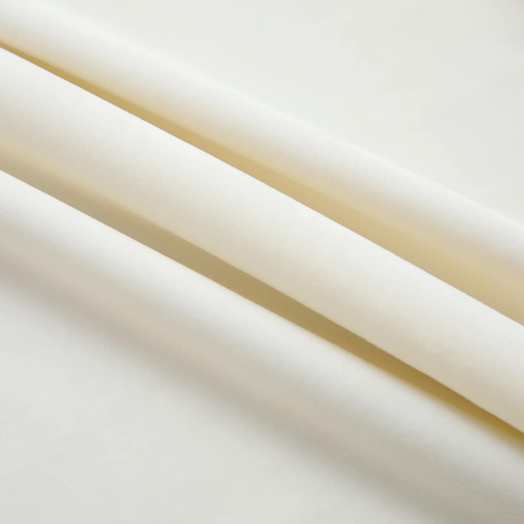 Gordijnen verduisterend 2 st met haken 140x175 cm fluweel crème