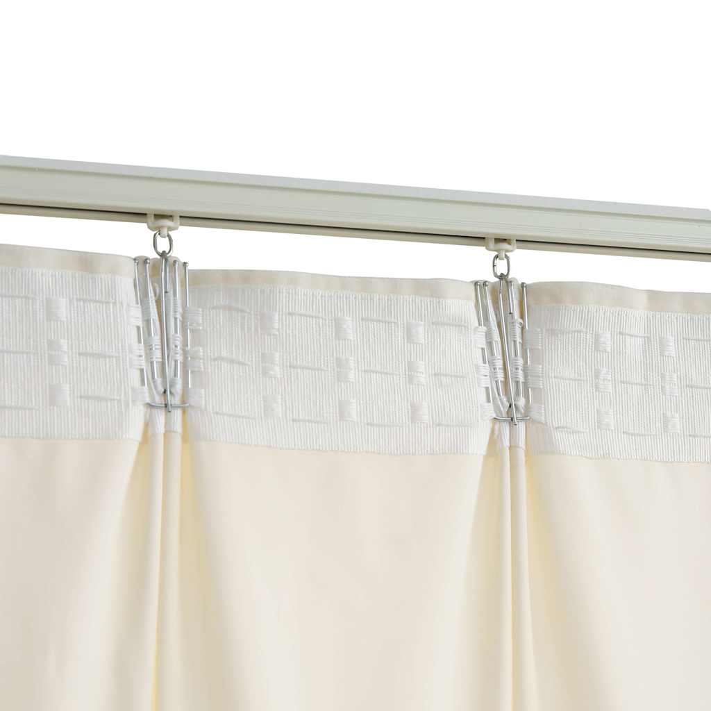 Gordijnen verduisterend 2 st met haken 140x175 cm fluweel crème