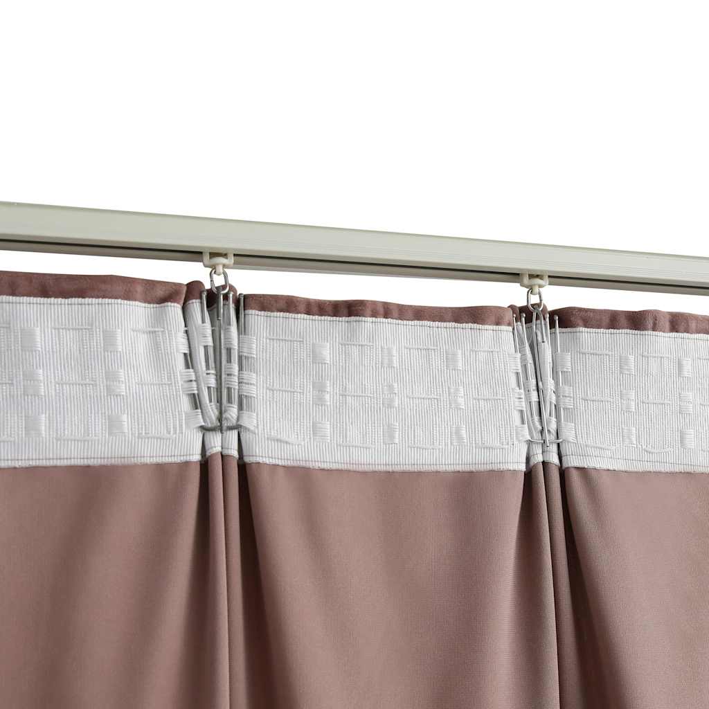 Gordijnen verduisterend 2 st met haken 140x245 cm fluweel roze