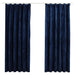 Gordijnen verduisterend 2 st met haken 140x175 cm fluweel blauw
