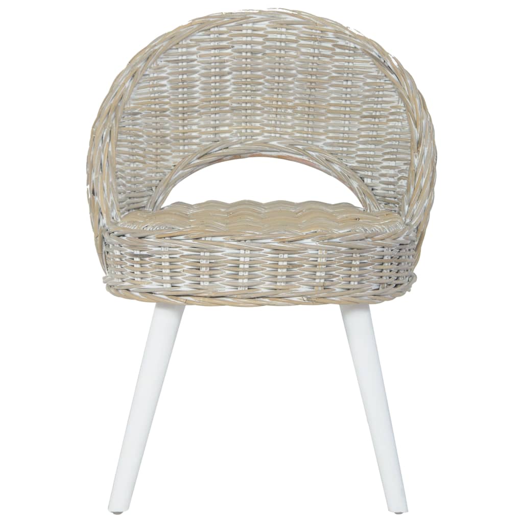 Fauteuil kubu rattan wit