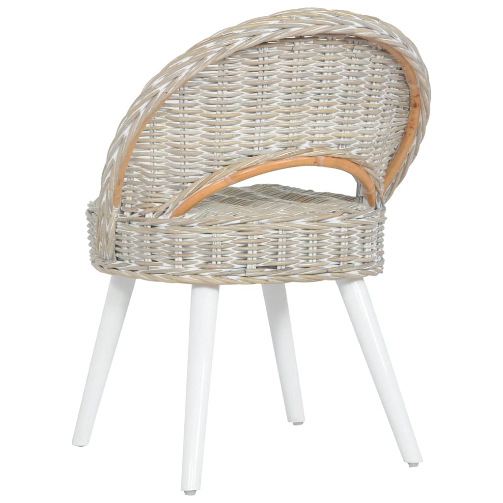 Fauteuil kubu rattan wit