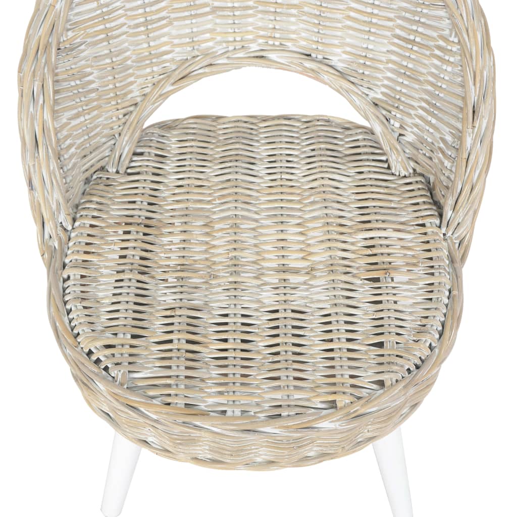Fauteuil kubu rattan wit