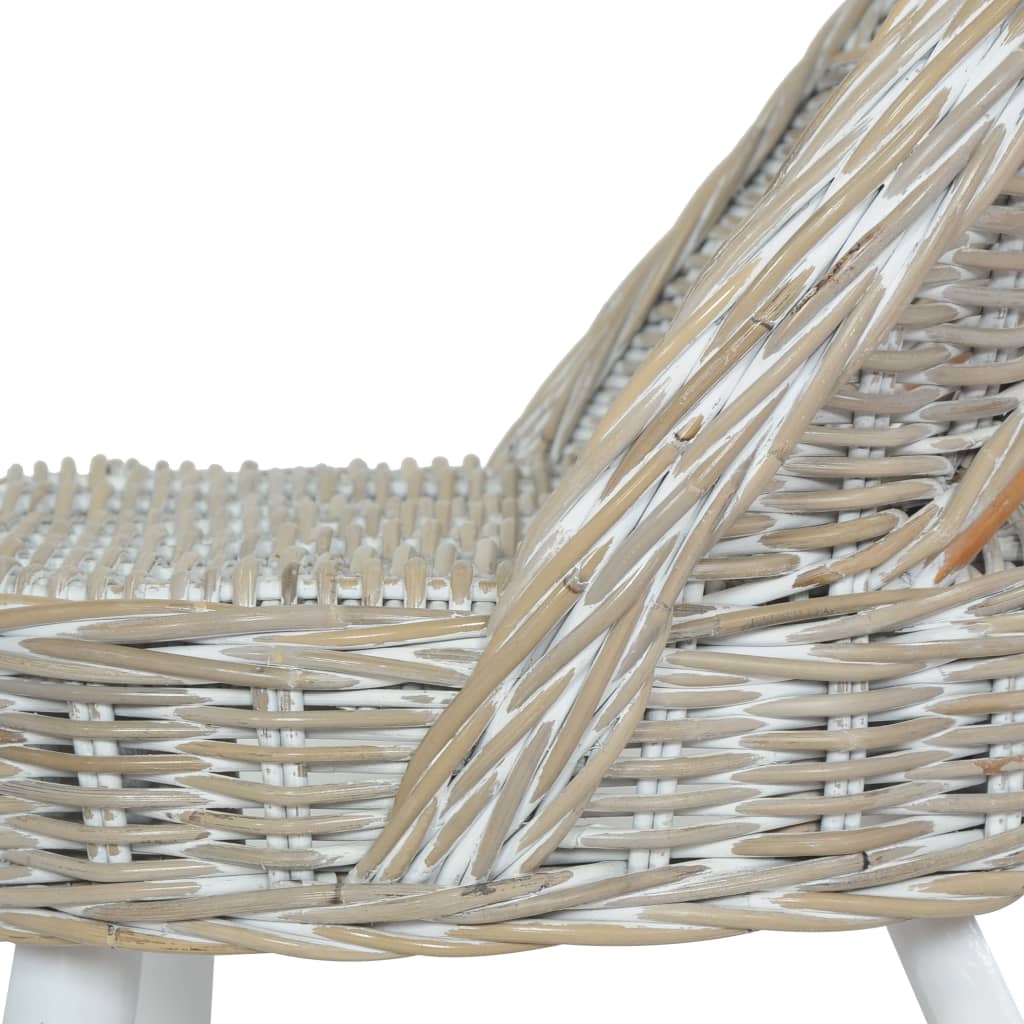 Fauteuil kubu rattan wit