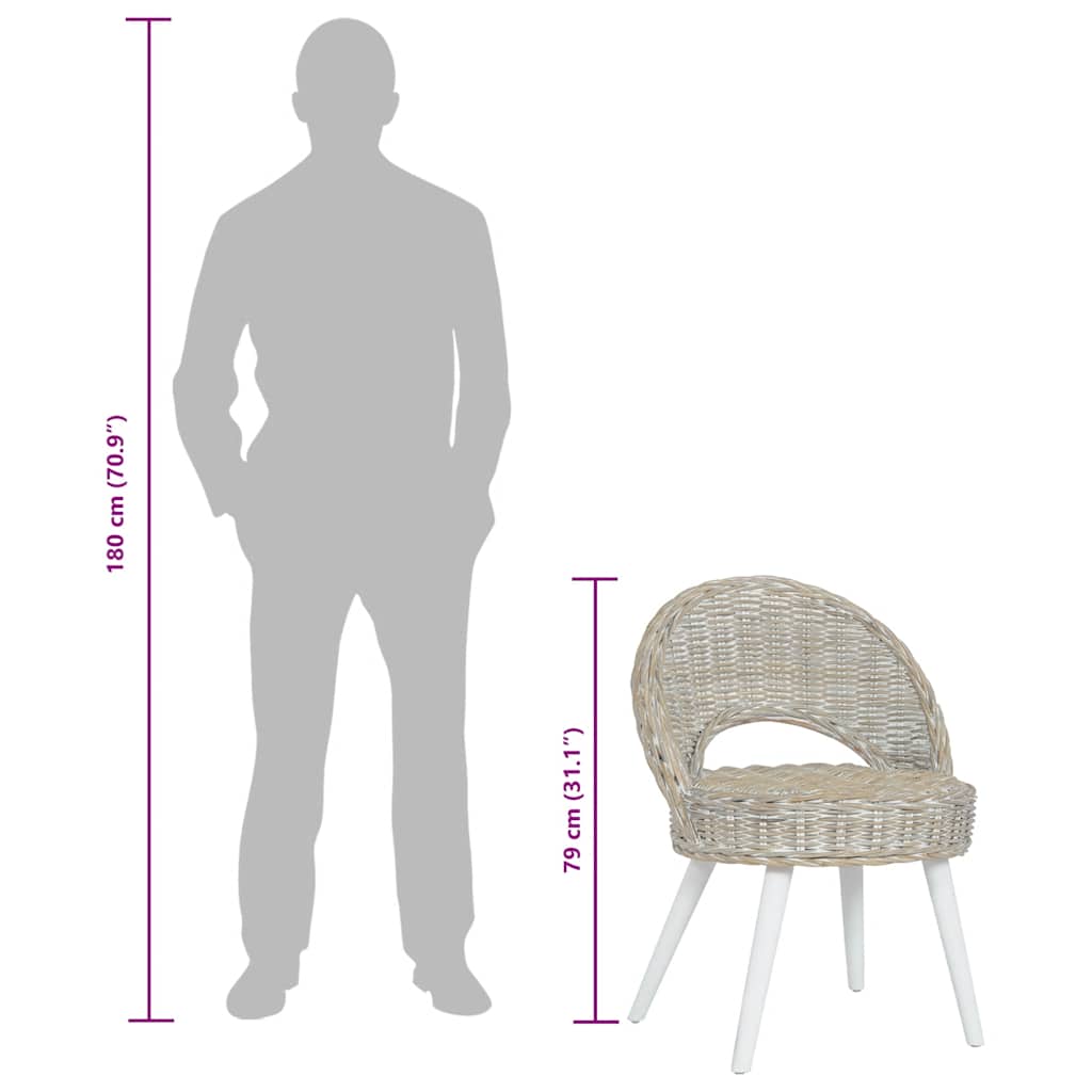 Fauteuil kubu rattan wit