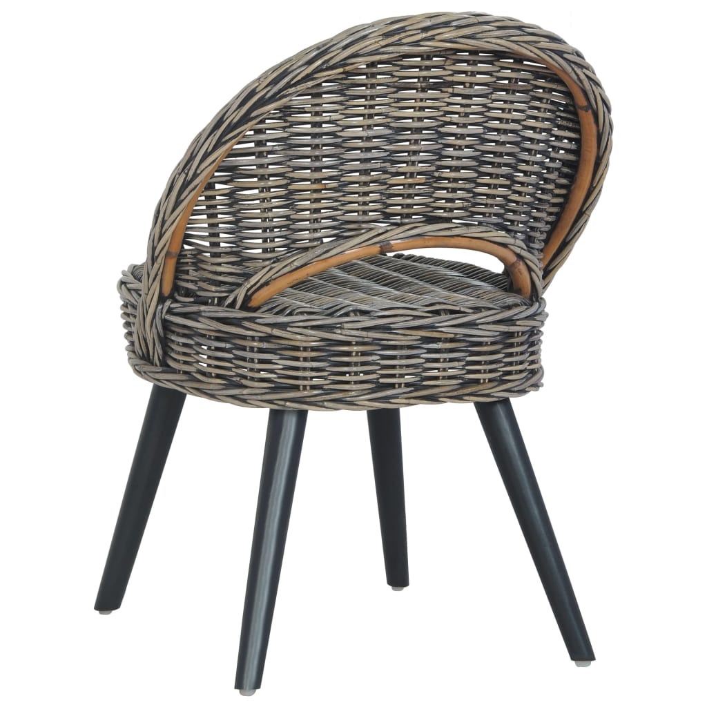 Fauteuil kubu rattan zwart