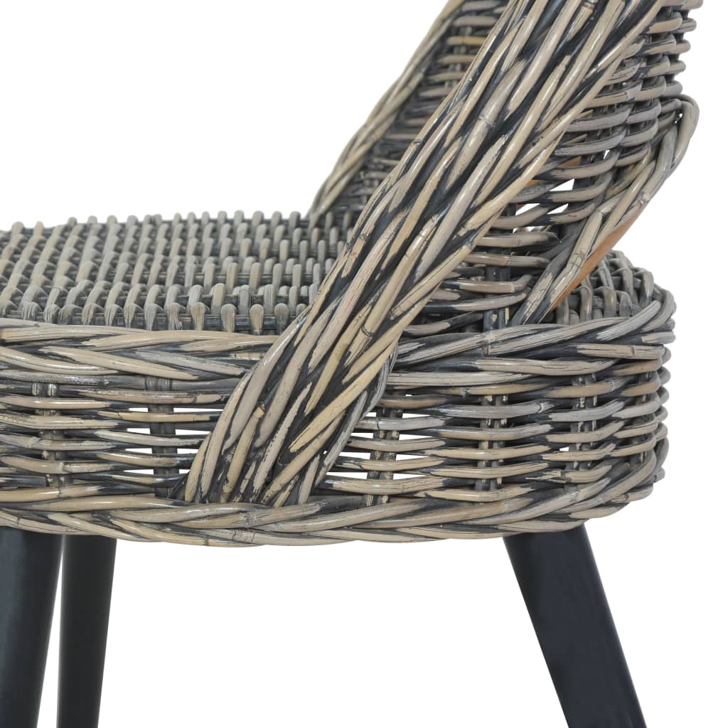 Fauteuil kubu rattan zwart