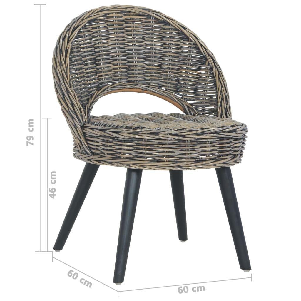 Fauteuil kubu rattan zwart