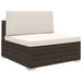Middenbank 1 St Met Kussens Poly Rattan Bruin