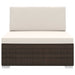 Middenbank 1 St Met Kussens Poly Rattan Bruin