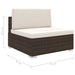 Middenbank 1 St Met Kussens Poly Rattan Bruin