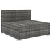 Middenbank 1 St Met Kussens Poly Rattan Grijs