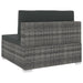 Middenbank 1 St Met Kussens Poly Rattan Grijs