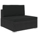 Middenbank 1 St Met Kussens Poly Rattan Zwart