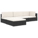 Middenbank 1 St Met Kussens Poly Rattan Zwart