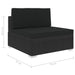 Middenbank 1 St Met Kussens Poly Rattan Zwart