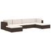 Middenbank 1 St Met Kussens Poly Rattan Zwart