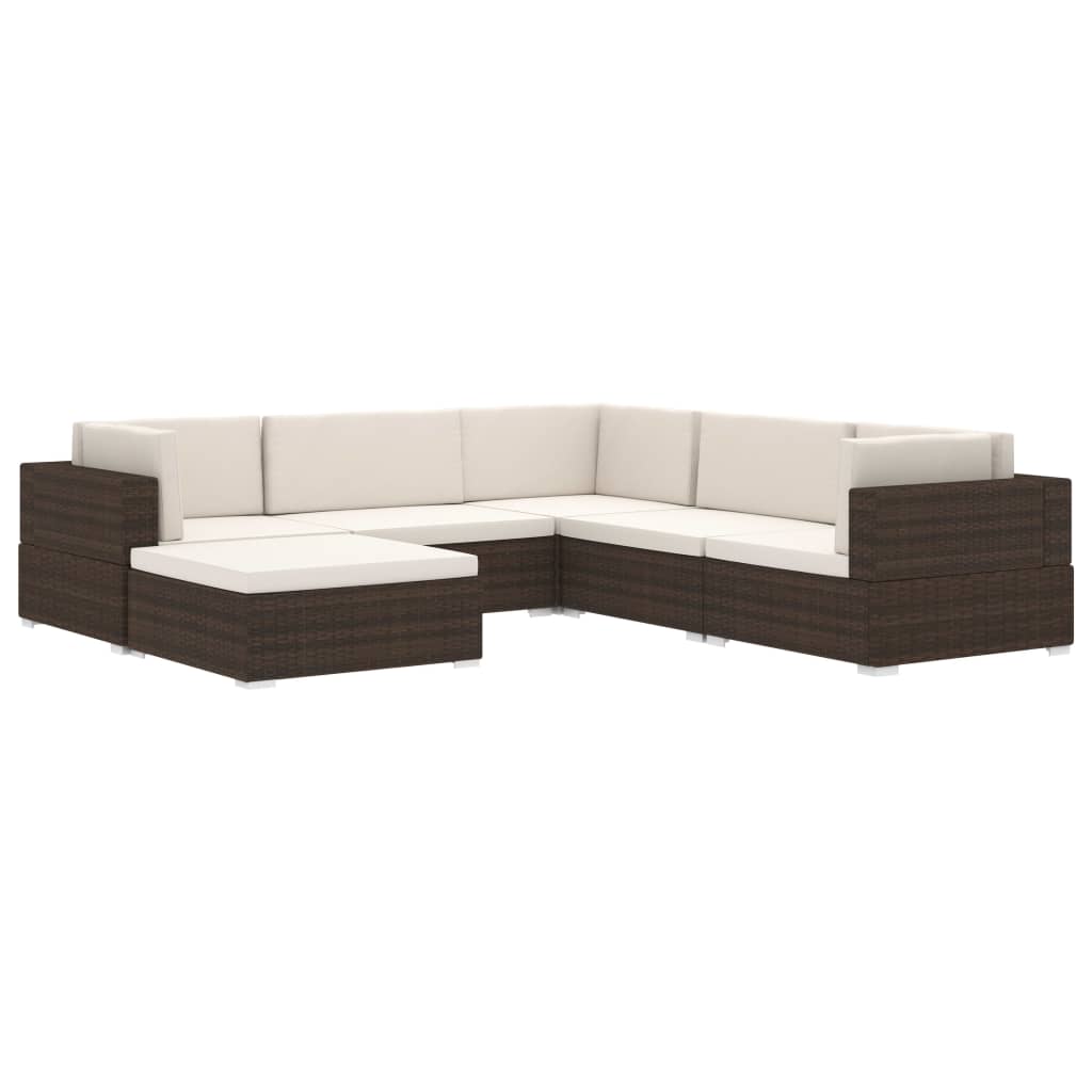 Middenbank 1 St Met Kussens Poly Rattan Zwart