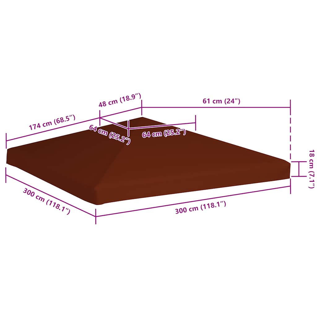 Prieeldak 310 g m² 3x3 m terracota