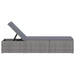 Ligbed met kussen poly rattan grijs